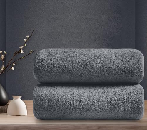 Premium Towel Set 2 Pack Hand Towel 16" x 31",Ultra Soft Highly Absorbent Hand Towel | Durable | Quick Dry | Multifunctional | Luxury Towel for Bathroom Hotel Kitchen Gym,Dark Grey