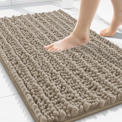 Smiry Bathroom Rugs 30X20, Extra Soft Rubber Backing Chenille Bath Mats