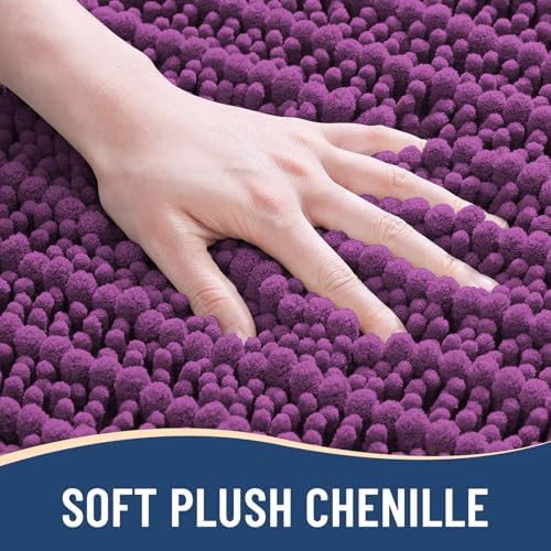 Arotive Bathroom Rugs Mat 24x16, Soft Absorbent Chenille Shaggy Bath Mat