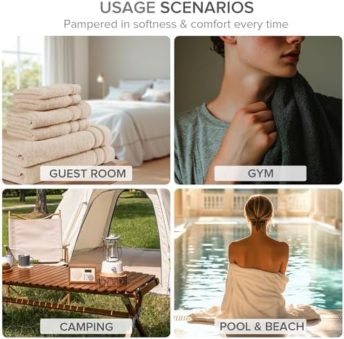 Comfort Spaces 12 Pc Towel Set, 100% Cotton Zero Twist, White