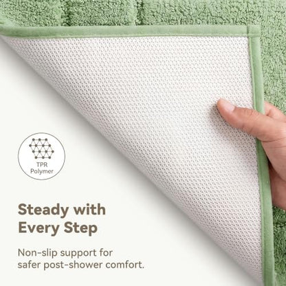 GRANNY SAYS Sage Green Bathroom Rug 20" x 32", Non-Slip Bath Mat