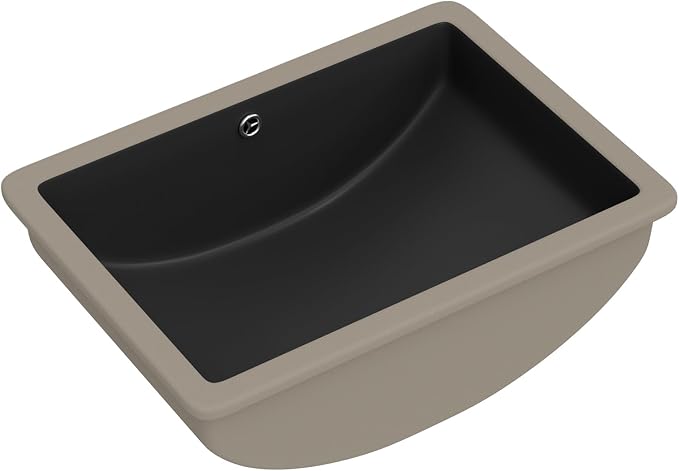 21x15 Inch White Rectangle Undermount Bathroom Sink | Interior Bowl Size 18"W x 12"D, Ceramic, Curved Bottom, Easy to Clean, with Overflow, Ideal for Bathroom, Lavatory, Vanity