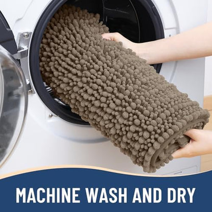 Arotive Bathroom Rugs Mat 47x24, Soft Absorbent Chenille Shaggy Bath Mat