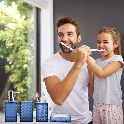 Bathroom Accessory Set, 5 PCS Blue Bathroom Accessories Sets