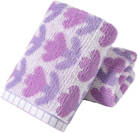 YiLUOMO Purple Tulips Pattern Spring Hand Towel Set of 2 Highly Absorbent Quick Dry 100% Cotton Decorative Hand Towels for Bathroom Hotels Spa 13" X 29"