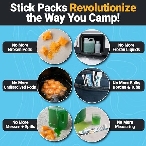 Unique Scrub-It Foaming Powder RV Toilet Cleaner Stick Packs, 6-Count