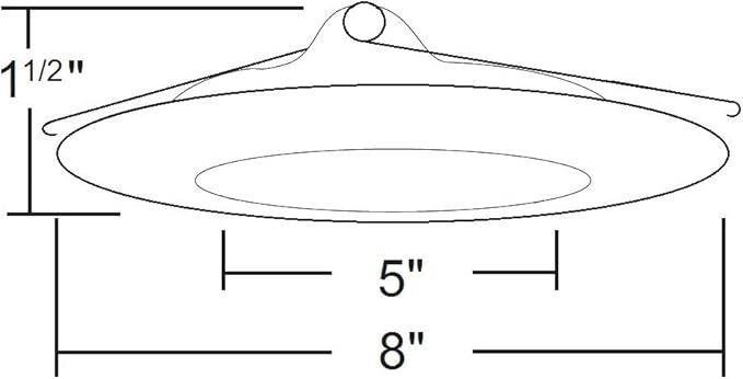 NICOR Lighting 6 inch White Lexan Flat Albalite Shower Trim with Plastic Trim Ring and Albalite Lens (17575)