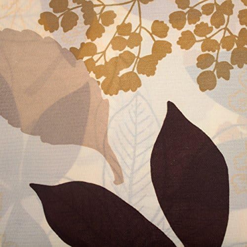 15-Piece Bathroom Shower Curtain Set – Set of 1 Shower Curtain & 12 Metal Hooks & 1 Bath Mat & 1 Contour Mat, Modern Bathroom Décor, Machine Washable, Blowing Leaves Chocolate