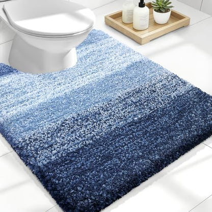 OLANLY Luxury Toilet Rugs U-Shaped 24x20, Soft Absorbent Microfiber Mat