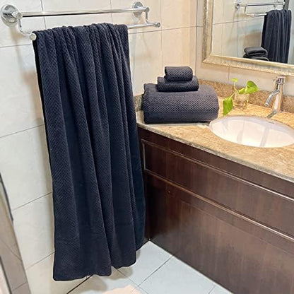 YTYC 39x78 Bath Sheets Set,Towels for Bathroom,Black,6-Pieces