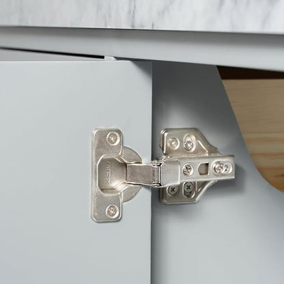 ARIEL Cambridge 54-inch Bathroom Vanity with Sink,Solid Wood, 1.5-inch Italian Carrara Marble Countertop, Single Rectangular Porcelain Sink, 2 Soft Closing Doors, 9 Dovetail Drawers, Grey