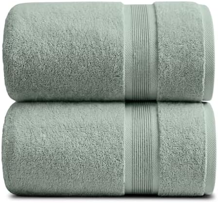 Luxury Bamboo Rayon Oversized Bath Towel Set | 2-Pack | Soft | Eucalyptus