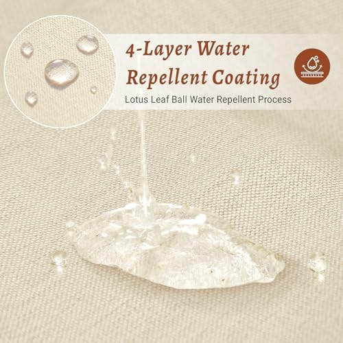 WONICY No Hook Shower Curtain with Liner for Bathroom, Cream, 71 x 86 Inch