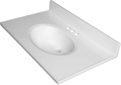 Cultured Marble Composite Bathroom Sink Top - Fits Standard 30” Vanity | Elegant and Durable Bathroom Sinks for Modern Homes - Upgrade Your Space - Perfect for Any Bathroom Design