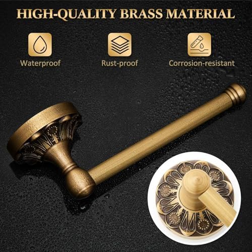 2 Pcs Antique Toilet Paper Holder Hand Towel Ring, Rectangle