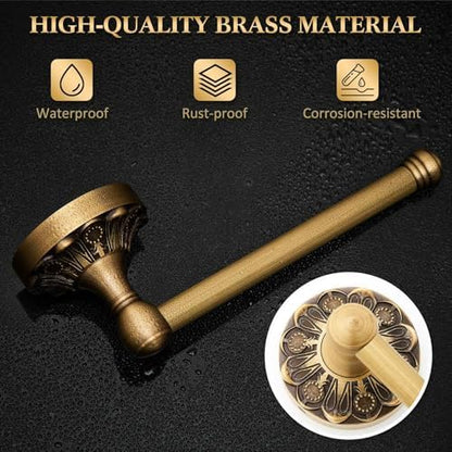 2 Pcs Antique Toilet Paper Holder Hand Towel Ring, Rectangle