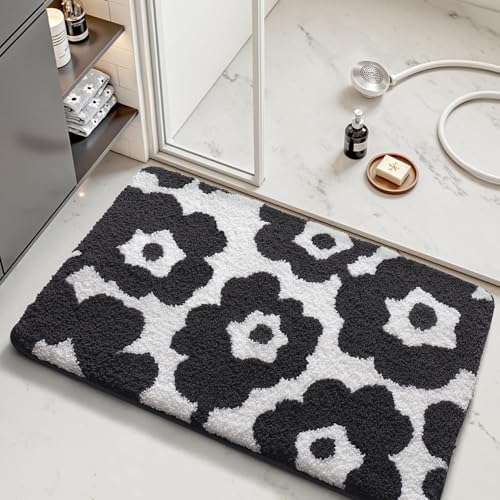 LUMI Bathroom Rug 24x43, Soft Absorbent Microfiber Bath Mat, Non Slip