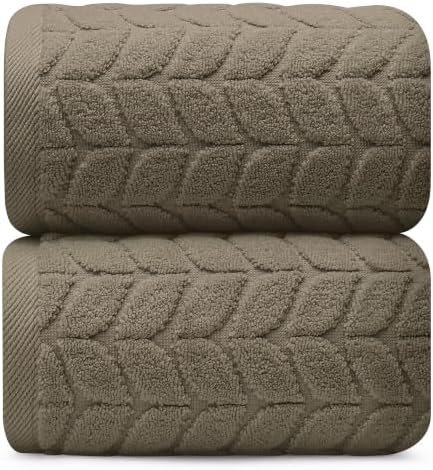 Alusa Home Ultra Soft & Stylish 700 GSM Luxury Bath Sheets | Pack of 2 | Extra Large 35x70 Inches | 100% Zero-Twist, Long-Staple Cotton | Remarkably Absorbent (Taupe)