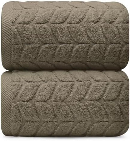 Alusa Home Ultra Soft & Stylish 700 GSM Luxury Bath Sheets | Pack of 2 | Extra Large 35x70 Inches | 100% Zero-Twist, Long-Staple Cotton | Remarkably Absorbent (Taupe)