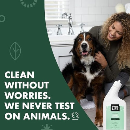 Better Life Toilet Bowl Cleaner, Plant-based, Stain & Odor Remover, Tea Tree & Peppermint Scent Cleaning Gel, Liquid Bathroom Cleaners for Household, 24 Oz, Pack of 4