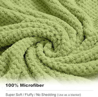 8-Piece Bath Towel Set, 2 Extra Large Bath Towel Sheets, 2 Hand Towels and 4 Washcloths - Highly Absorbent Quick Dry Microfiber,Ultra Soft Towel Set for Bathroom, Waffle Weave, Pack of 8 (Olive)