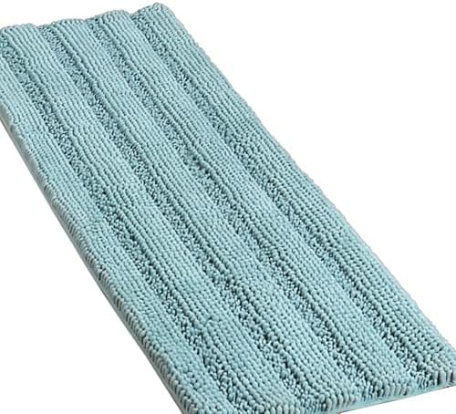 Turquoize Bathroom Runner Rug 20"x59", Soft Absorbent Chenille Bath Rug