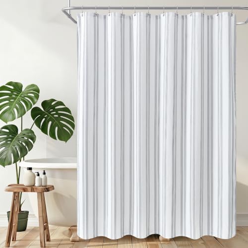 ORTIGIA 3 in 1 Waterproof Shower Curtain PEVA Liner Set 72x72 Inch,Grey