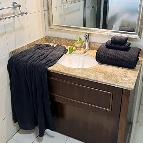 YTYC 39x78 Bath Sheets Set,Towels for Bathroom,Black,6-Pieces