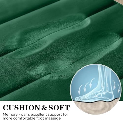 BYSURE Dark Green Memory Foam Bathroom Rug Set 3 Piece
