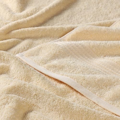 Superior Egyptian Cotton Bath Towel Set, Home Bathroom Towels, Master, Guest Bath, Decor Essentials, Quick Dry, Absorbent, Large Body Towels, Spa, Hotel, Resort, Adult, Kids, Set of 2, Canary