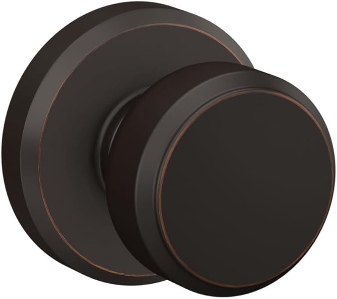 SCHLAGE Knob with Greyson Trim Non-Turning Lock, Aged Bronze (F170 BWE 716 GSN)