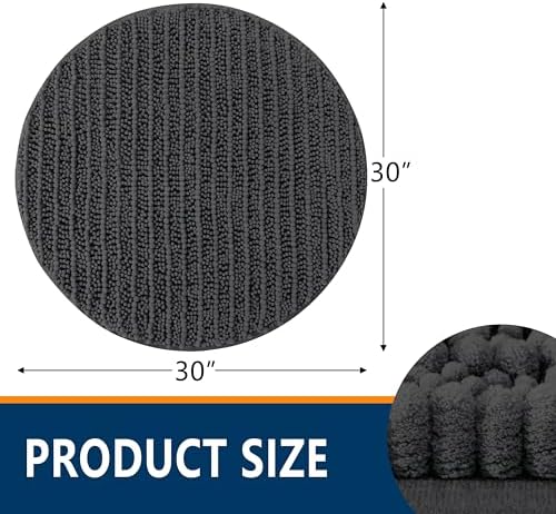 Smiry Bathroom Rugs Round 30X30, Extra Soft Rubber Backing Bath Mats