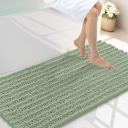 Smiry Bathroom Rugs 40X24, Extra Soft Rubber Backing Chenille Bath Mats