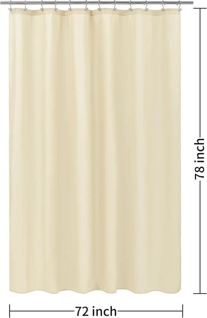 ALYVIA SPRING 72x78 Long Waterproof Fabric Shower Curtain or Liner Cream | 3 Magnets, Soft Cloth & Hotel Quality, Machine Washable, Light-Weight, Long Size
