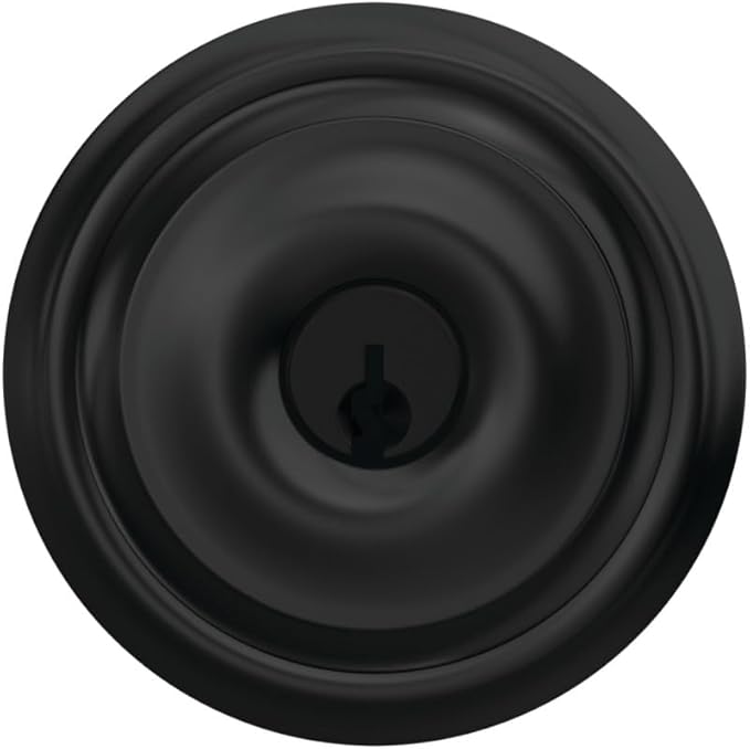 Schlage F51A GEO 622 Georgian Door Knob, Keyed Entry Lock, Matte Black
