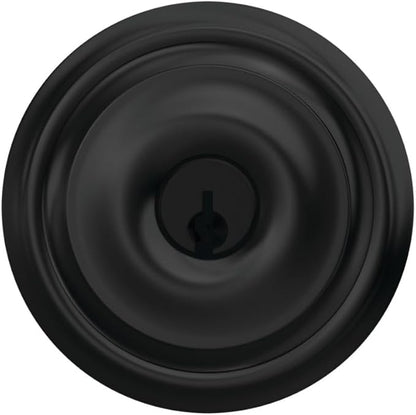 Schlage F51A GEO 622 Georgian Door Knob, Keyed Entry Lock, Matte Black