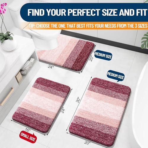 OLANLY Small Bathroom Rugs 24x16, Extra Soft Absorbent Microfiber Bath Rugs