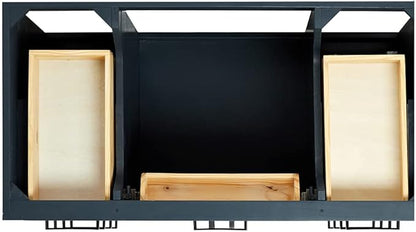 ARIEL Hepburn 42-inch Bathroom Vanity Base Cabinet,Solid Wood, 2 Soft Closing Doors, 9 Dovetail Drawers, Midnight Blue