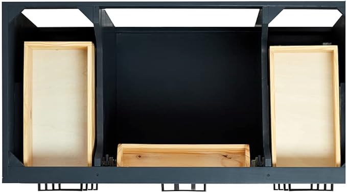 ARIEL Hepburn 42-inch Bathroom Vanity Base Cabinet,Solid Wood, 2 Soft Closing Doors, 9 Dovetail Drawers, Midnight Blue