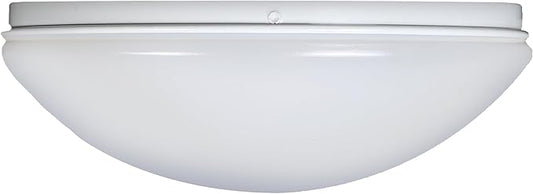 Designers Fountain EnviroLite Flush Mount Ceiling Light, 11 Inch LED Round Glass Lighting Fixture for Kitchen, Bedroom, Bathroom, and Hallway, White, EV1011C5C-06