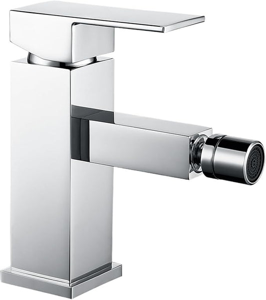 Bathroom Bidet Faucet Cold and Hot Water Mixer Tap Sprayer Brass Polished Chrome Black Gold Single Hole Deck Mount(Polished Chrome)