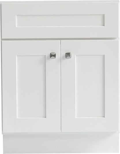 Design House Brookings Bathroom Vanity, 24", White | Adjustable Hinges, Freestanding, Contemporary/Modern, Wood, Bath, 586925