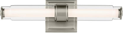 Kichler Laurene LED Bath Bar Light, Brushed Nickel | Linear vanity light with clear glass for mirrors and vanities (18.5" x 5"), 55237NILED