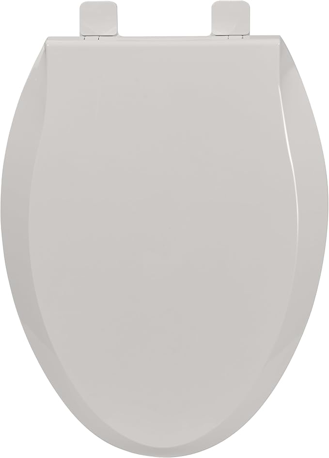 Elongated Toilet Seat for Adult and Child, 19" Biscuit Built-In Potty Training, Soft Quiet Close Non-Slip Design with Magnetic Children's Seat and Cover for Elongated Oval Toilets, Easy Install