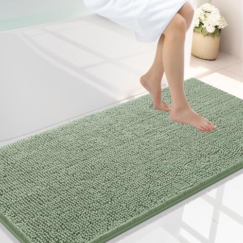 Smiry Bathroom Rugs 45X27, Luxury Chenille Extra Soft Absorbent Bath Mat