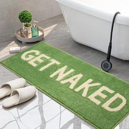 KOEXM Long Bathroom Rugs Runner 18" x 47", Sage Green Get Naked Bath Mat