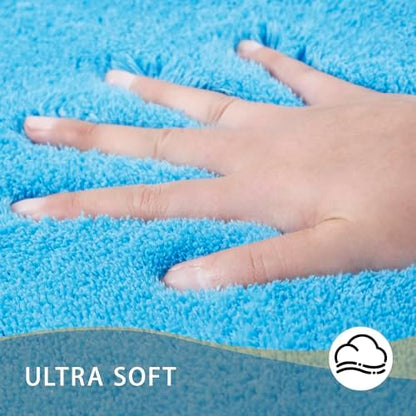 MINIDEAR Bathroom Rugs 36x24 Lake Blue - Thick Memory Foam Bath Mat, Ultra Soft & Plush Fluffy, Non-Slip, Quick Dry, Absorbent Washable Floor Microfiber Mat for Tub, Home Decor Accessories