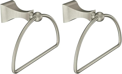 Moen Retreat Collection Brushed Nickel Bathroom Hand Towel Ring with Wall Mount Hardware, DN8386BN (Pack of 2)