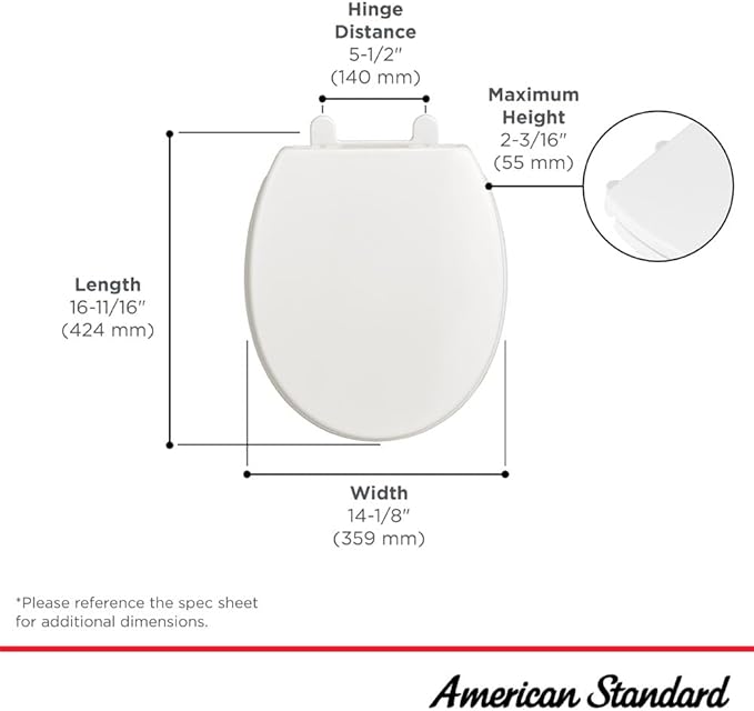 American Standard 5024B65G.020 Transitional Slow-Close & Easy Lift-Off Round Front Toilet Seat, White
