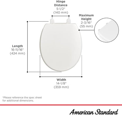 American Standard 5024B65G.020 Transitional Slow-Close & Easy Lift-Off Round Front Toilet Seat, White